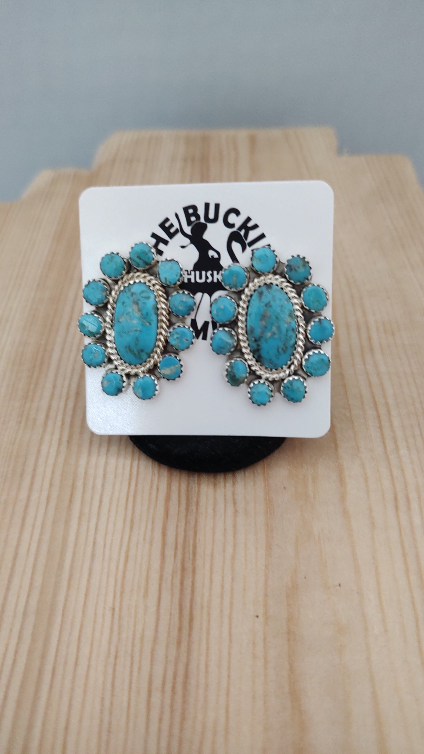 Natural Kingman Turquoise Cluster Post Earrings