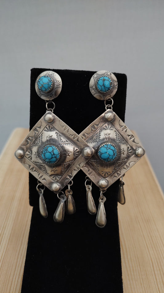 High Grade Kingman Turquoise Post Earrings