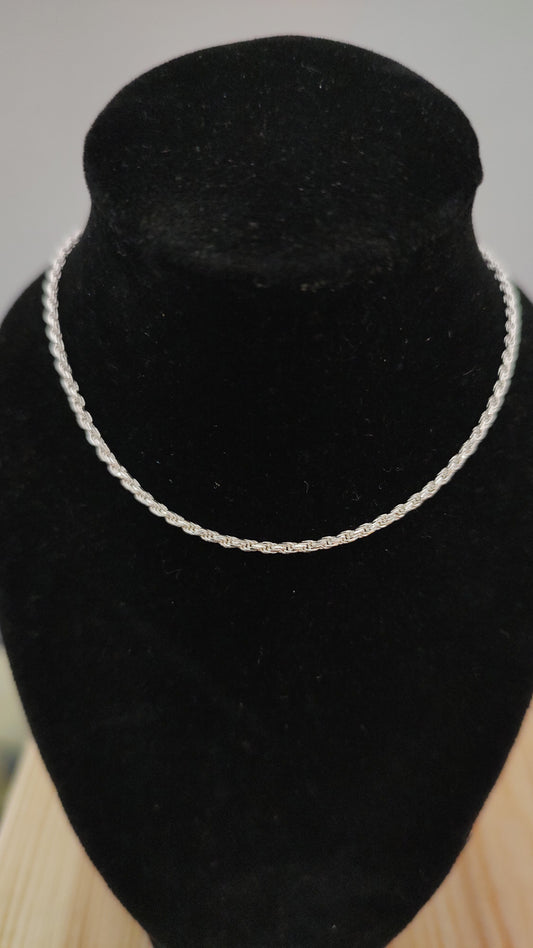 14 inch Sterling Silver Rope Necklace