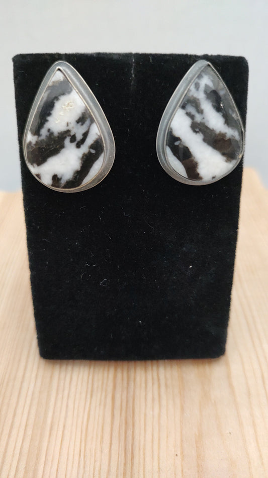 Teardrop Zebra Jasper Post Earrings