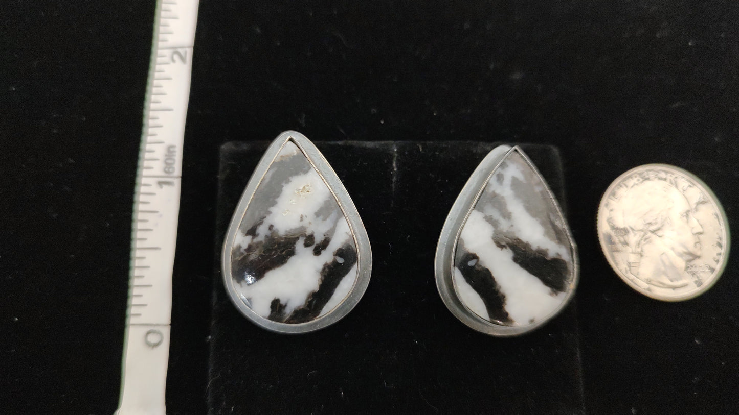 Teardrop White Buffalo Post Earrings