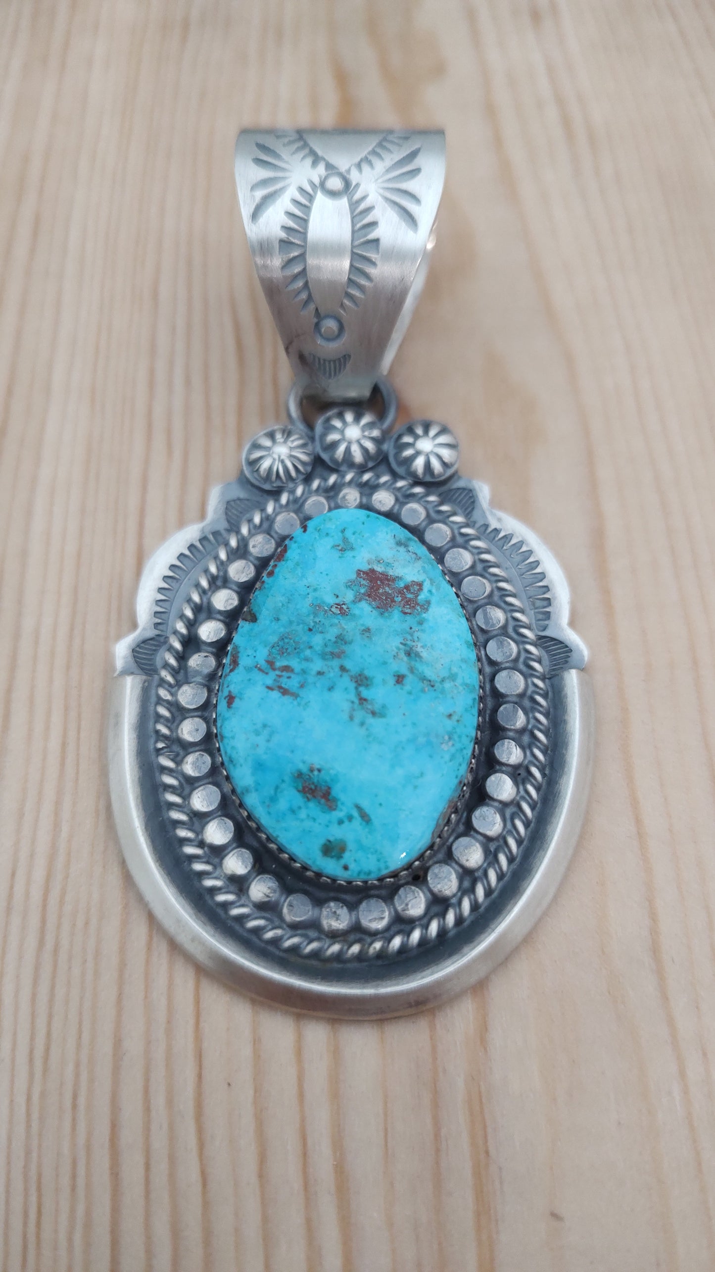 Kingman Turquoise Pendant with Large Bail