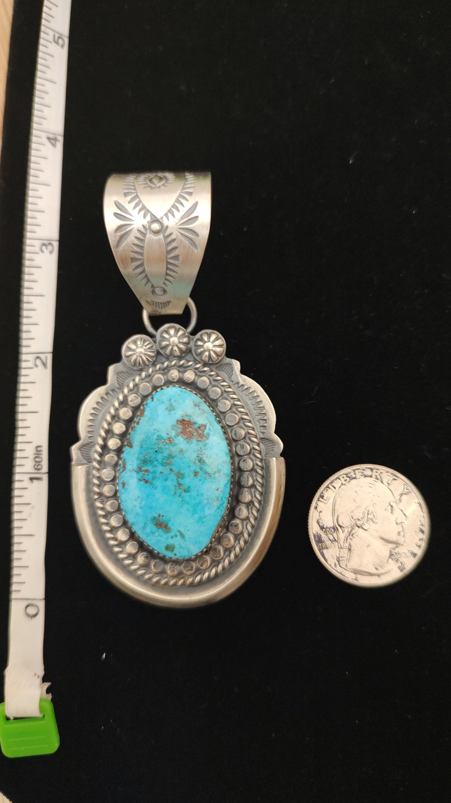 Kingman Turquoise Pendant with Large Bail