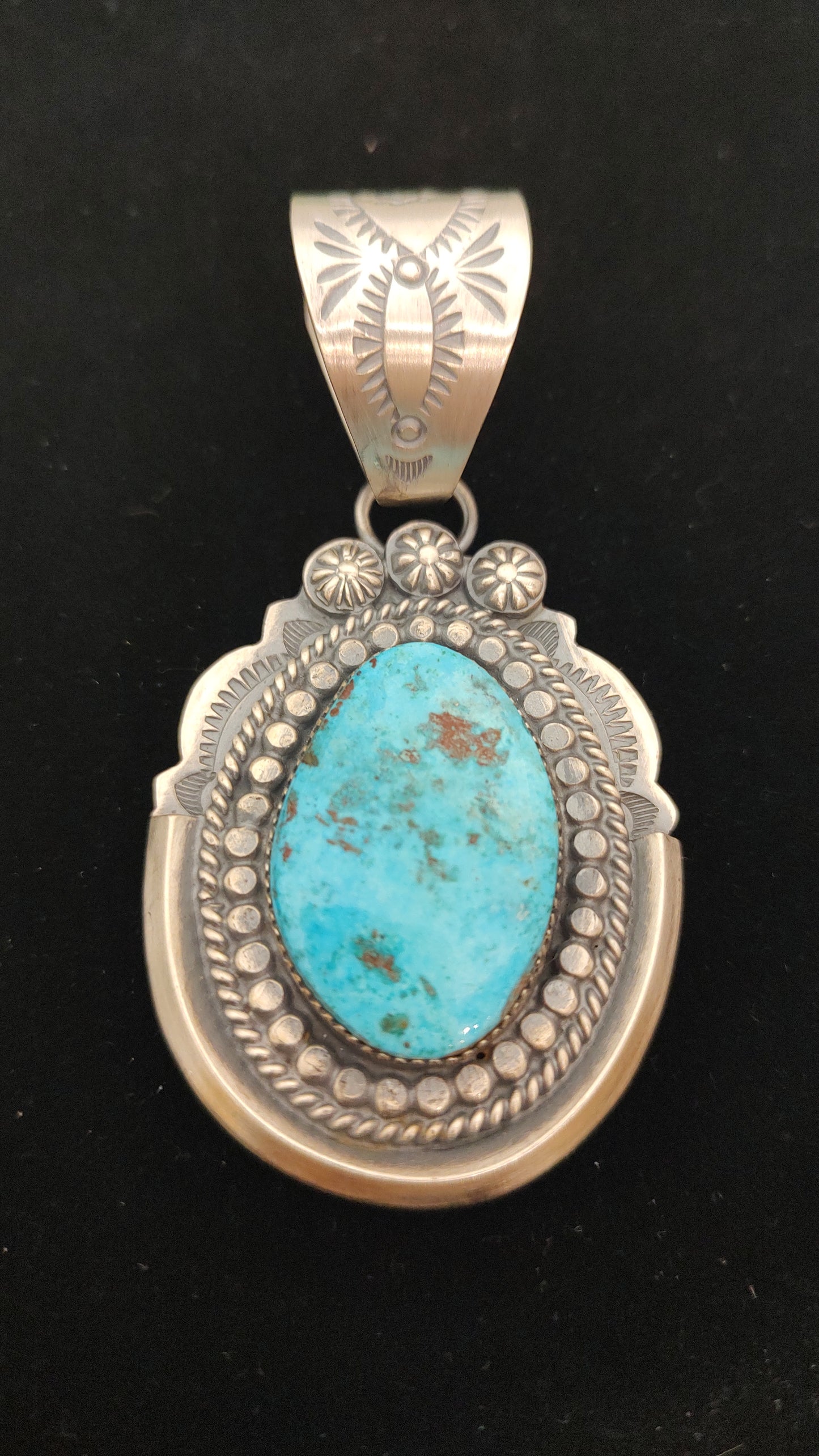 Kingman Turquoise Pendant with Large Bail