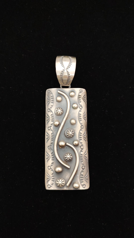 Silver Large Rectangle Pendant