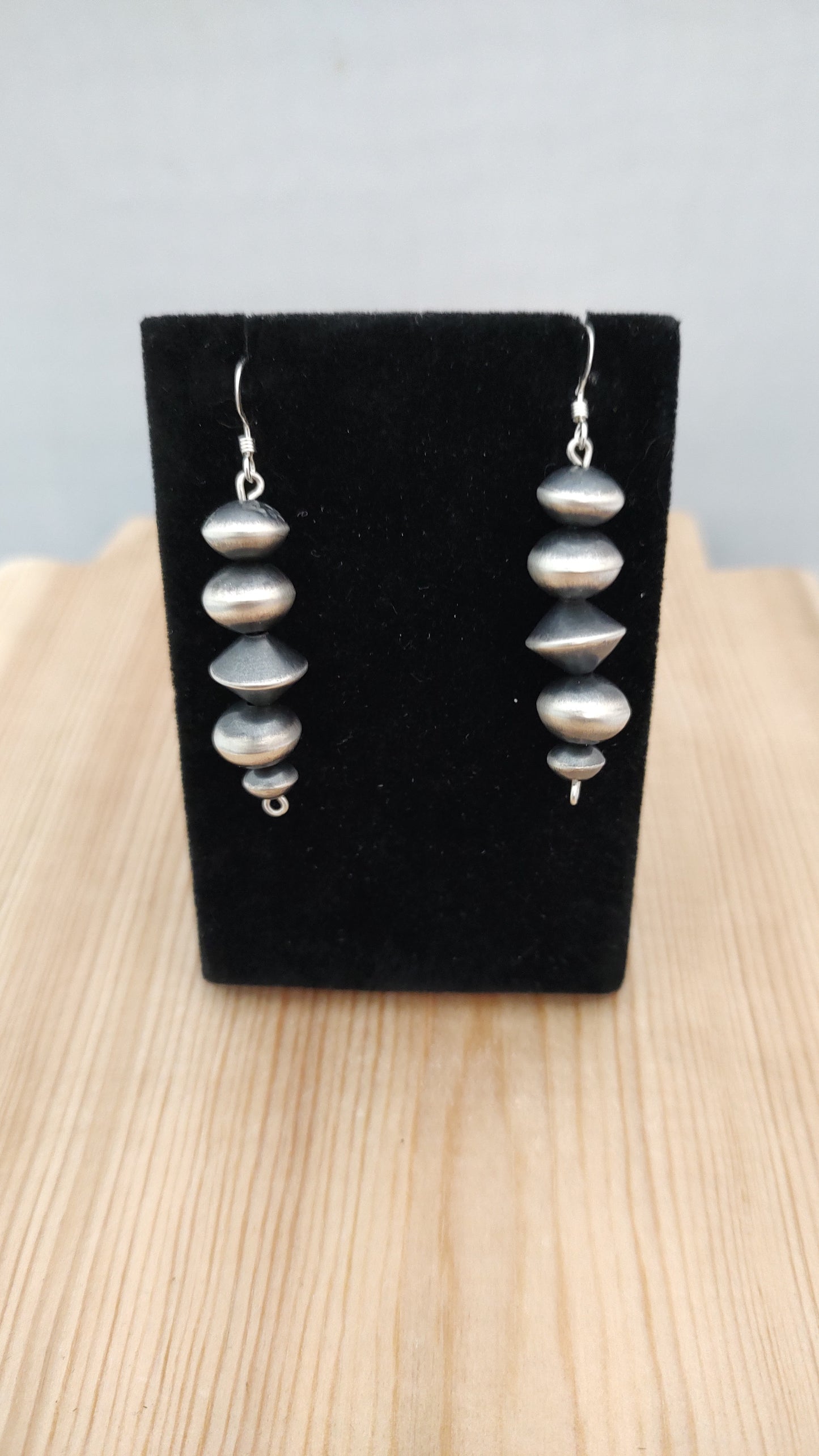 Silver Handmade Navajo Pearl Hook Earrings