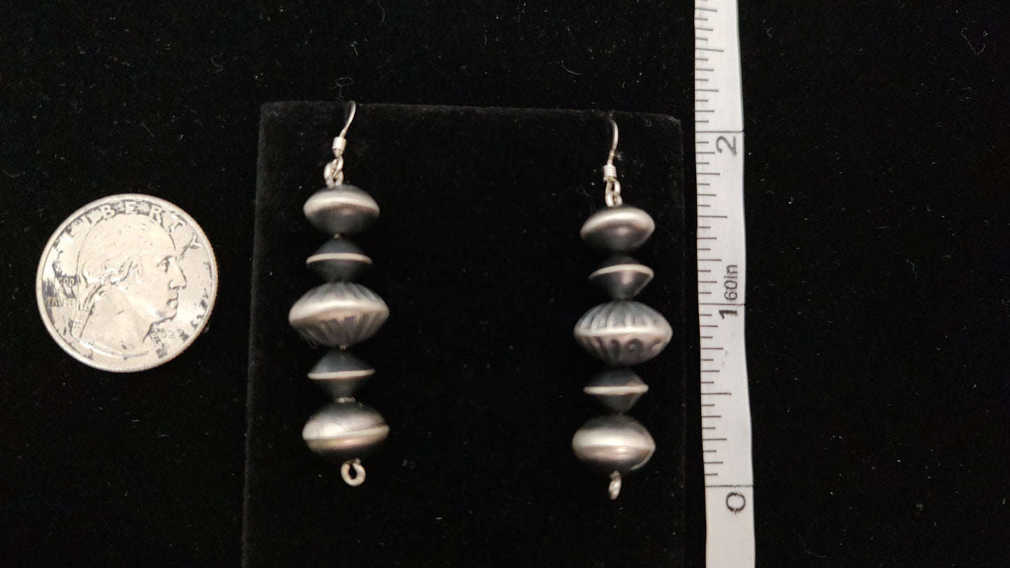 Silver Handmade Navajo Pearl Hook Earrings