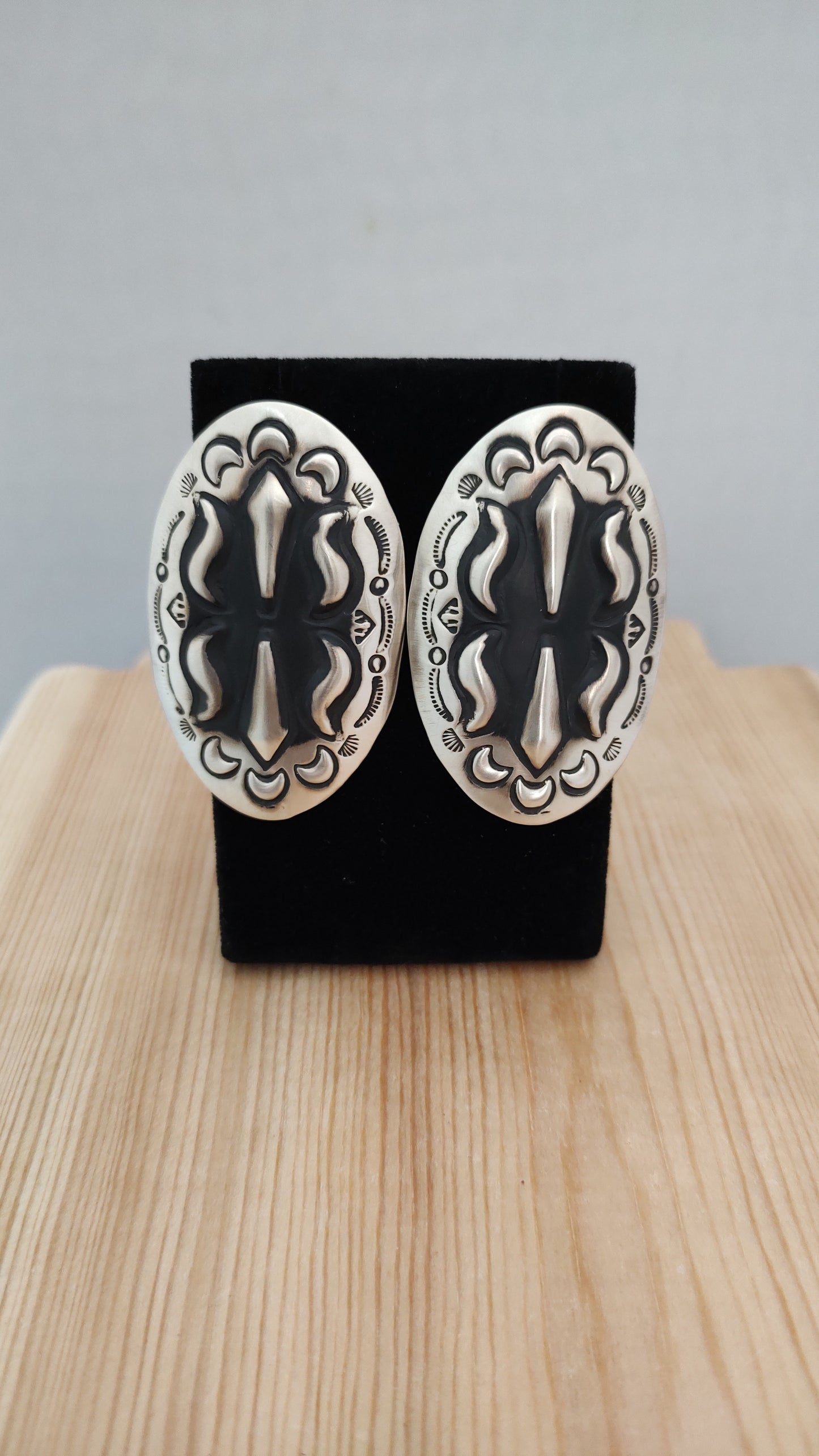 Silver Concho Post Earring