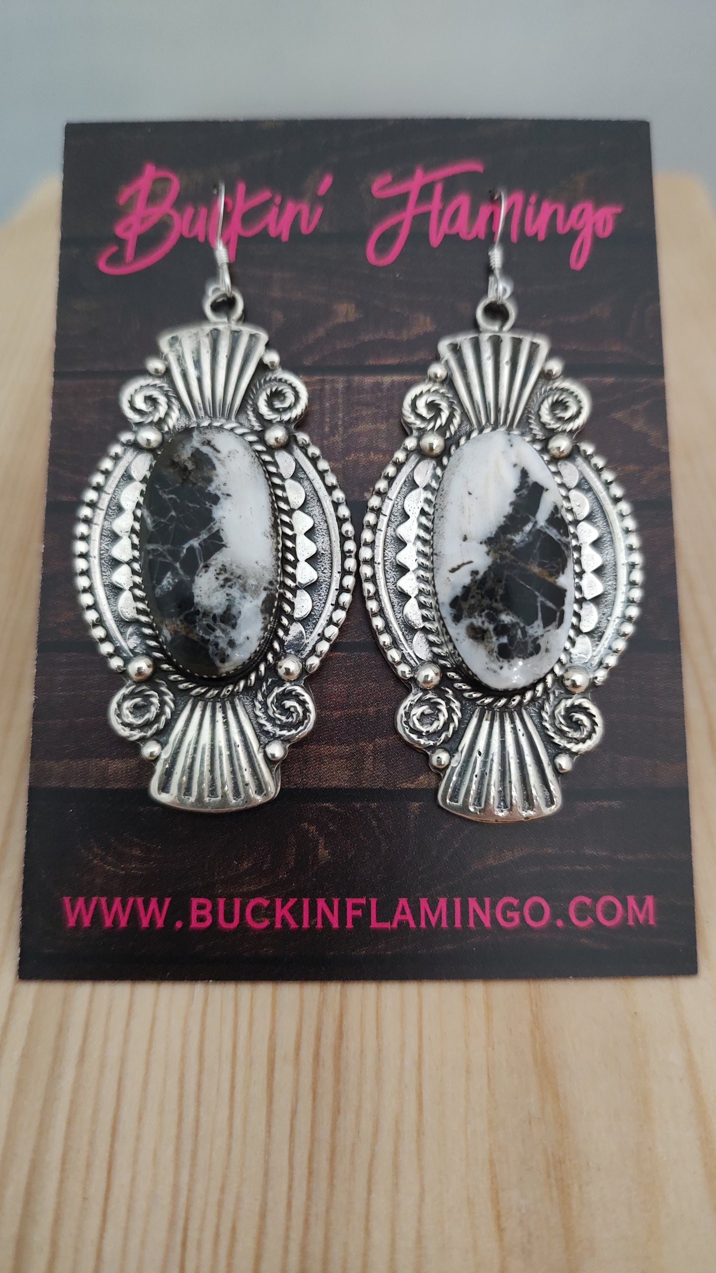 White Buffalo Hook Earrings