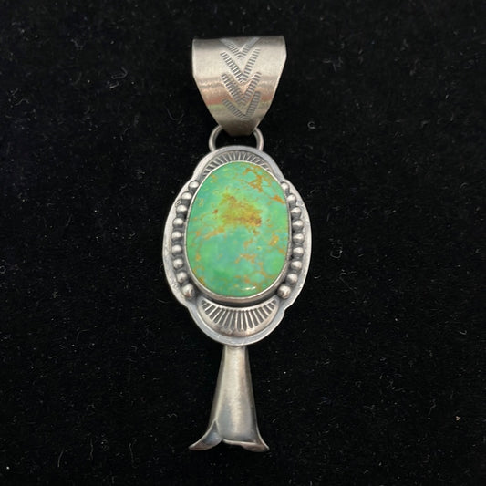 Carico Lake Turquoise Squash Blossom Pendant