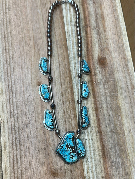 Vintage Number 8 Turquoise Necklace by Phil Zachary Navajo