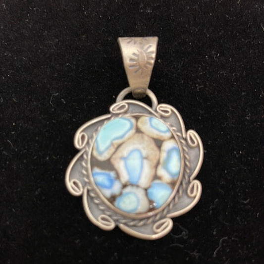 Golden Hills Mosaic Turquoise pendant