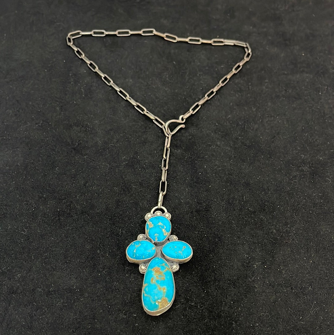 Kingman Turquoise Lariat Style 20" Necklace