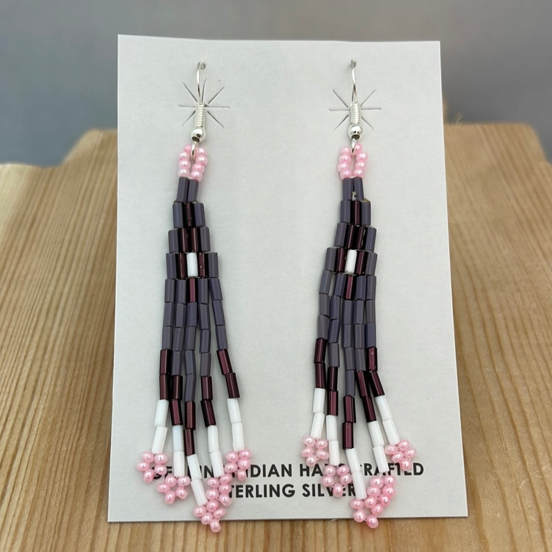 Seed Bead with Bar Bead on Hook Earrings