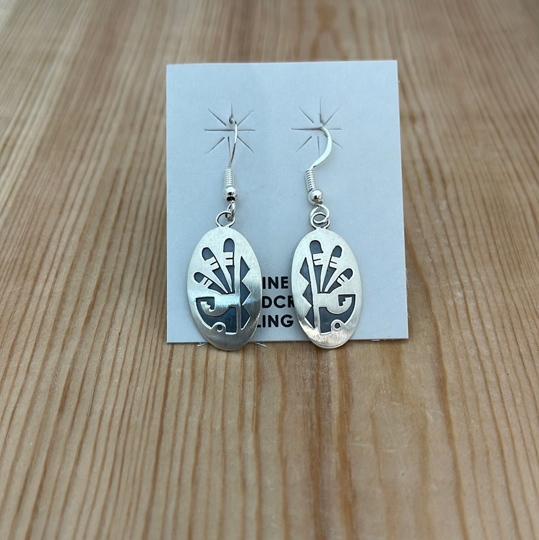 Silver Ovals on Hook Earrings