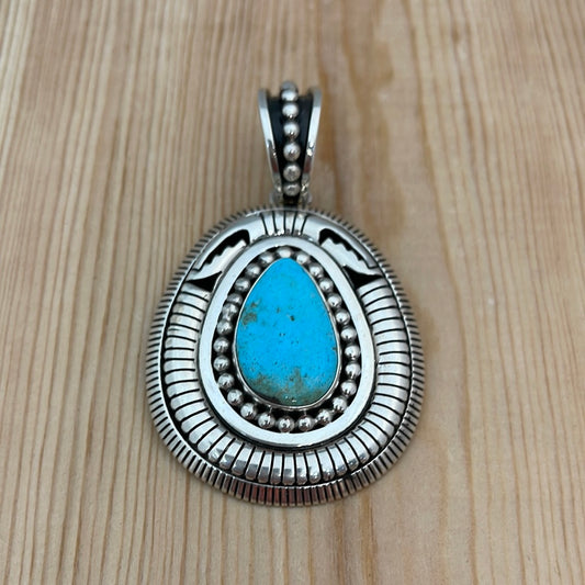 Royston Turquoise Pendant by Johnathan Nez