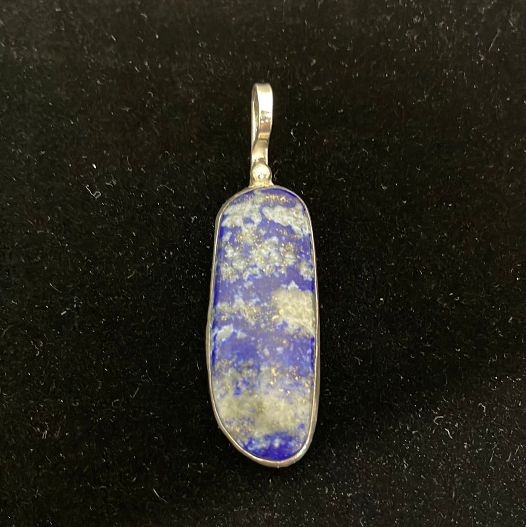 Vintage Lapis Shepherd Hook Pendant