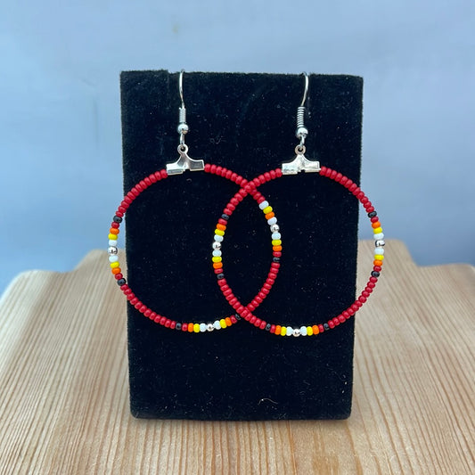 Seed Bead Hoops on Hook Earrings