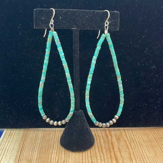 Heishi Beads with Navajo Pearls on Hook Earrings