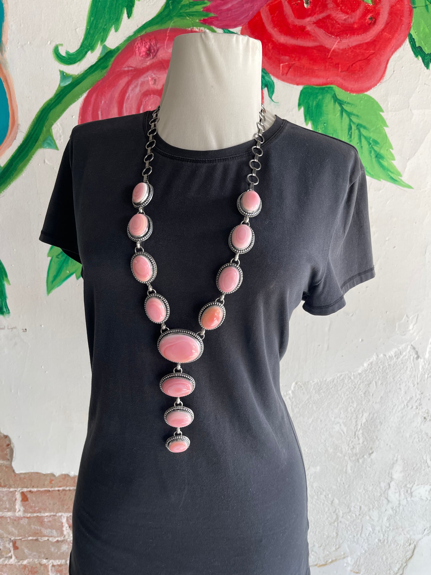 Cotton Candy (Pink Conch Shell) Lariat 32" Necklace