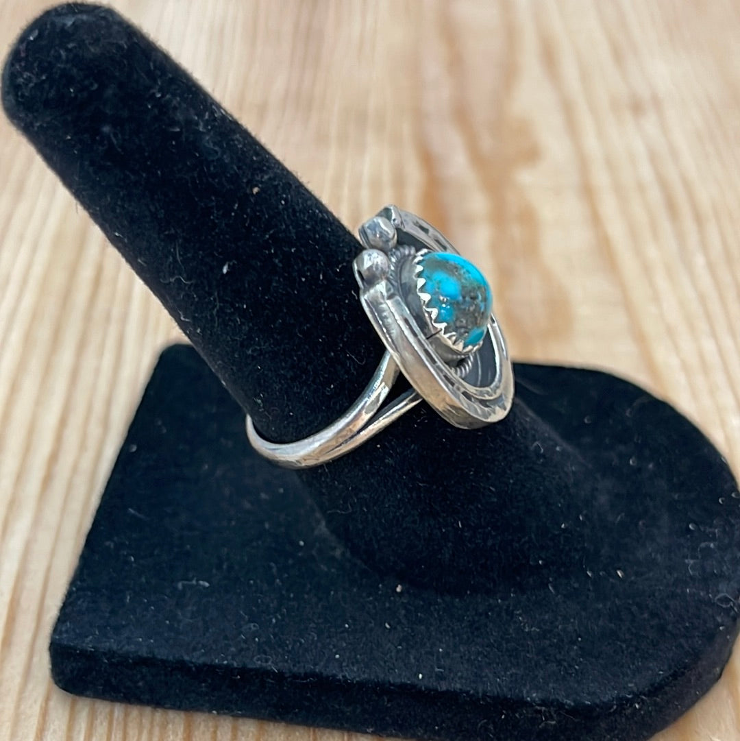 Horseshoe Sleeping Beauty Turquoise Ring