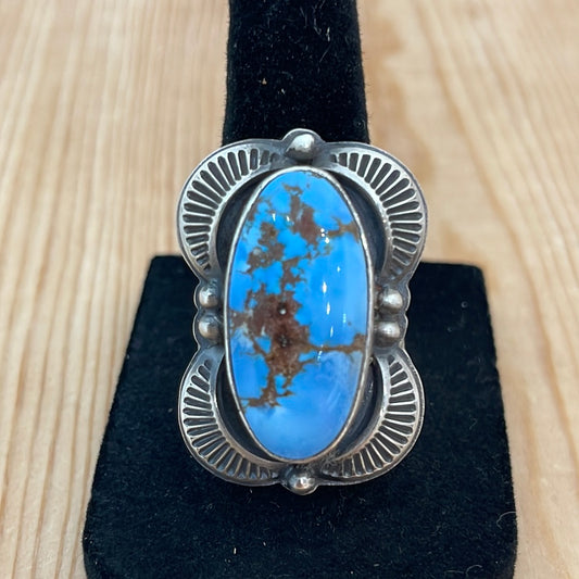 7.5 - Golden Hills Turquoise Oval Ring