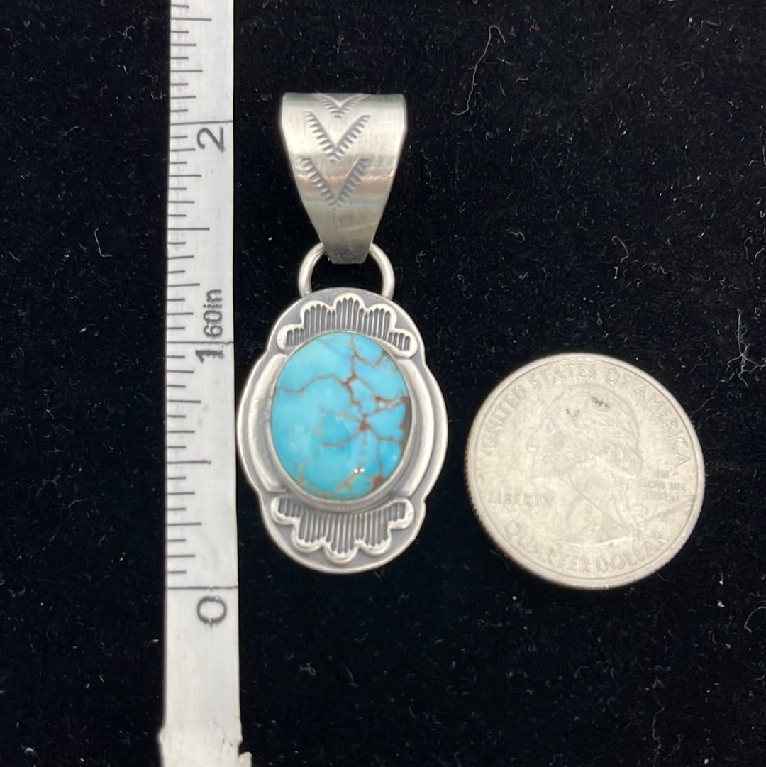 Kingman Web Turquoise Pendant