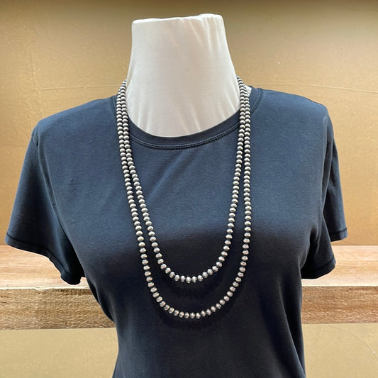 6mm Navajo Pearls on 60" Necklace