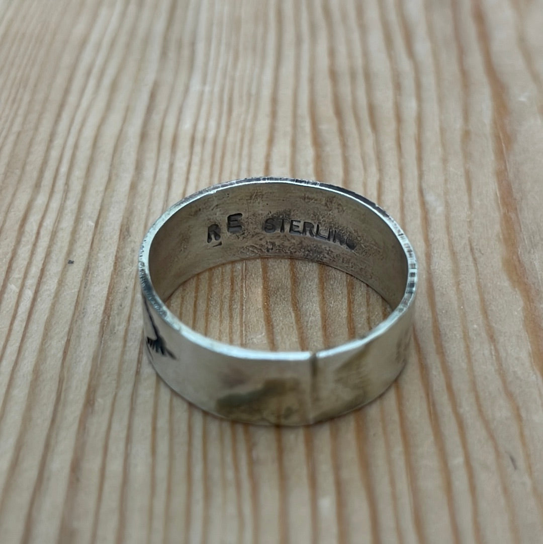 Size 15 - “Lashes 2” Stamped Band Ring