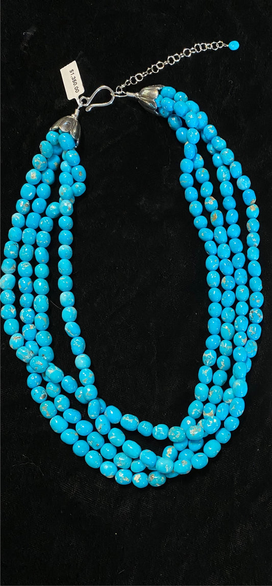 20" AMAZING Natural Sleeping Beauty Nugget Necklace