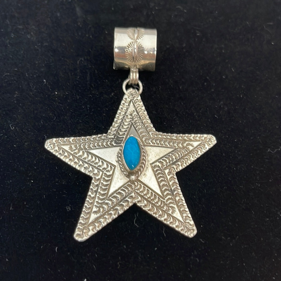 Kingman Turquoise on a Silver Star Pendant