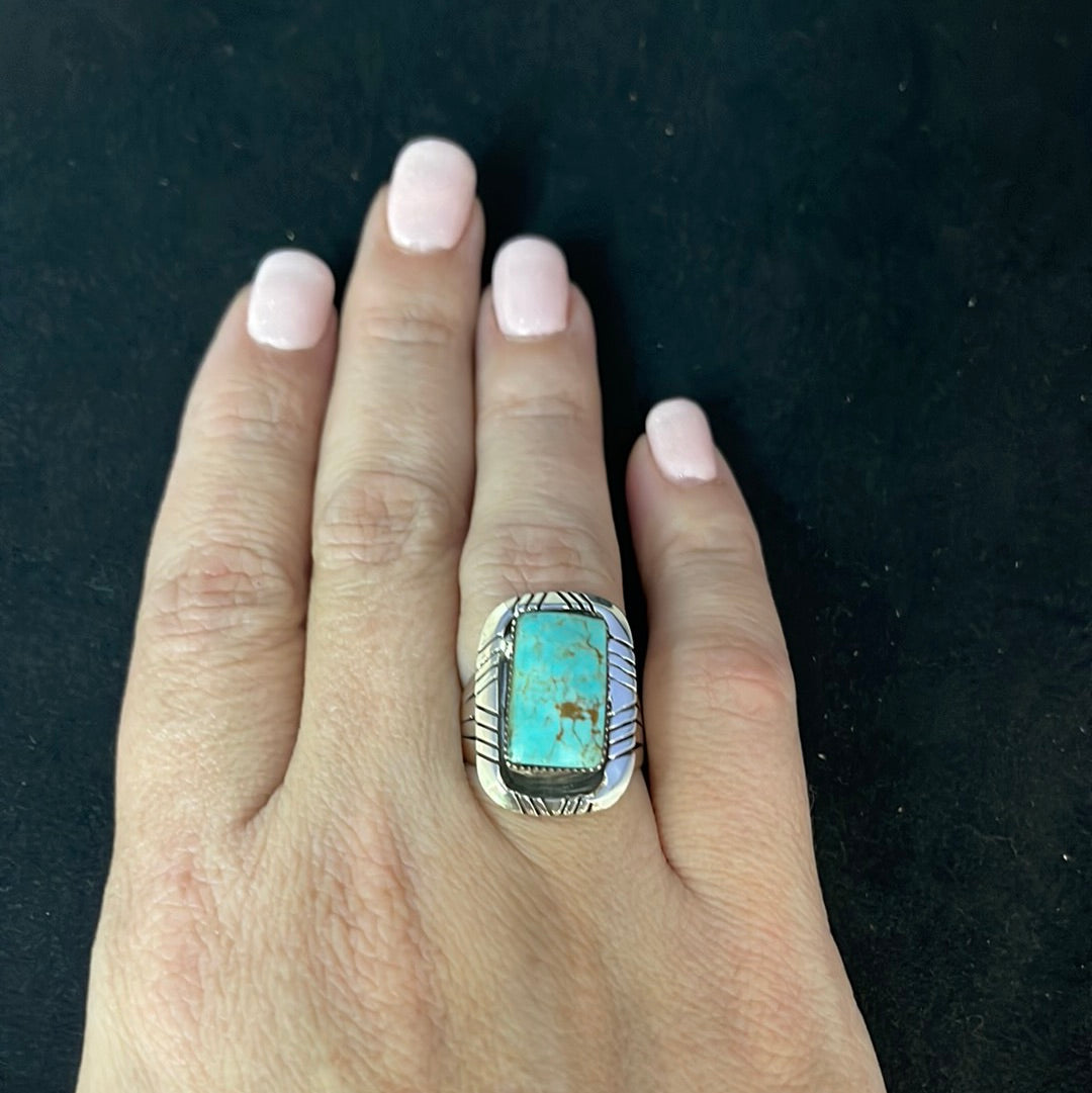 Turquoise Rectangle Size 6 Ring