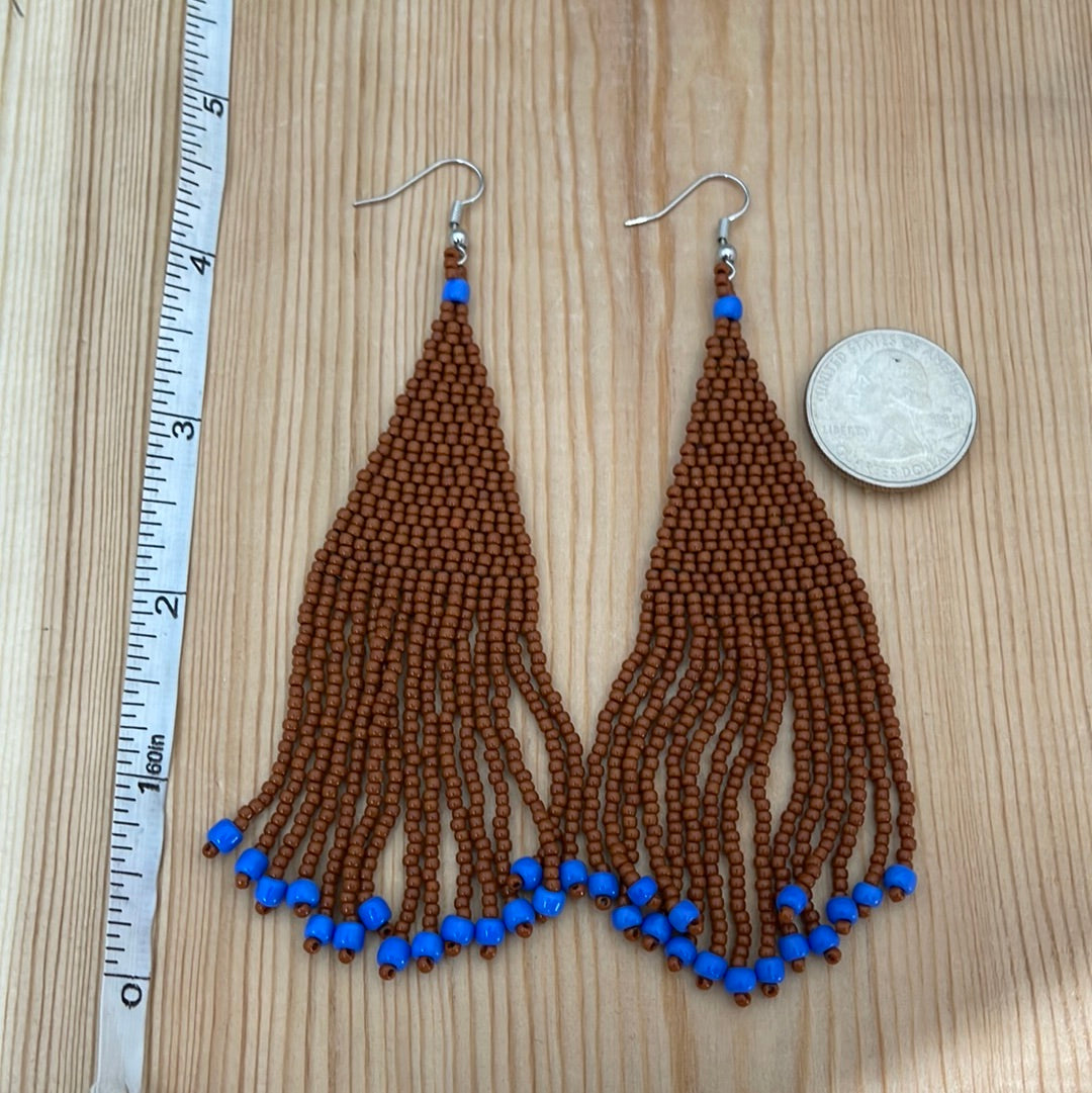 Brown Seed & Blue Bead