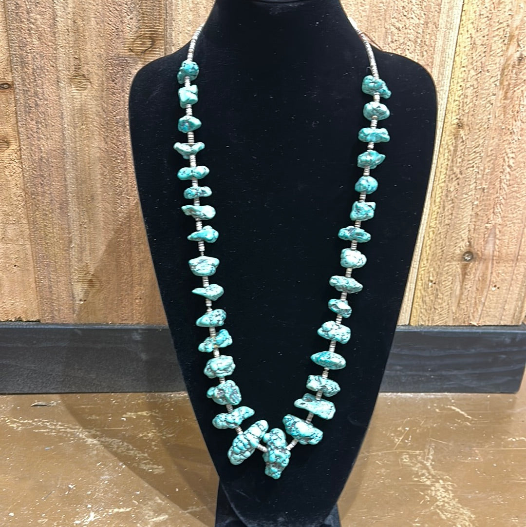 Fox Turquoise Nugget Strung Necklace