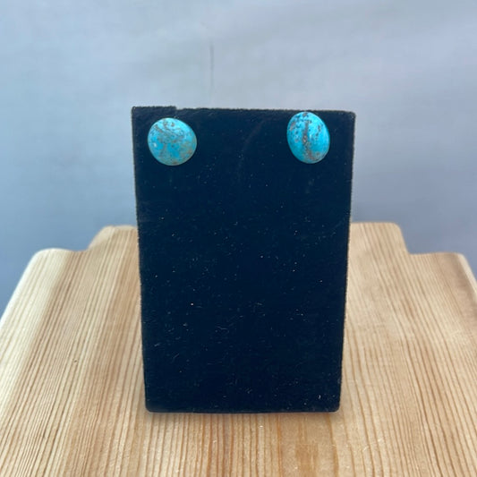 Tumbled Chunk Turquoise Post Earrings