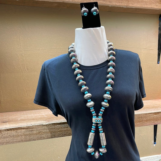 Handmade Navajo Pearls - 30" Necklace & Earring Set