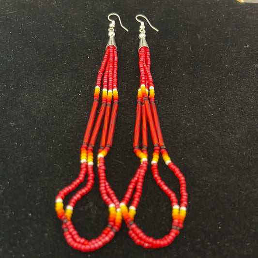 Seed and Bar Beads on Hook Earrings