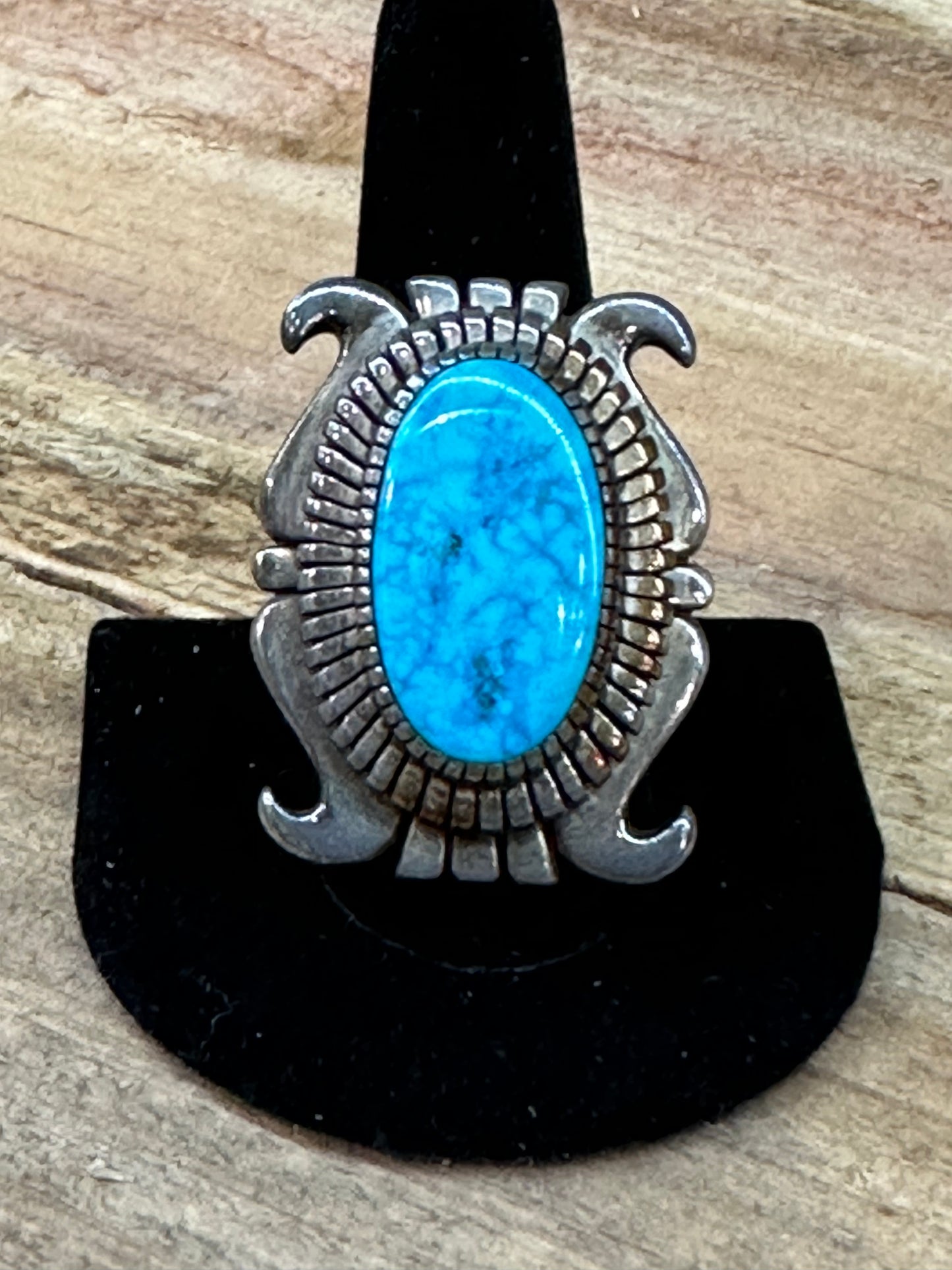 Vintage Morenci Turquoise Ring by Thomas Jim