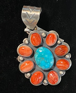 Spiny Oyster & Persian Turquoise Pendant