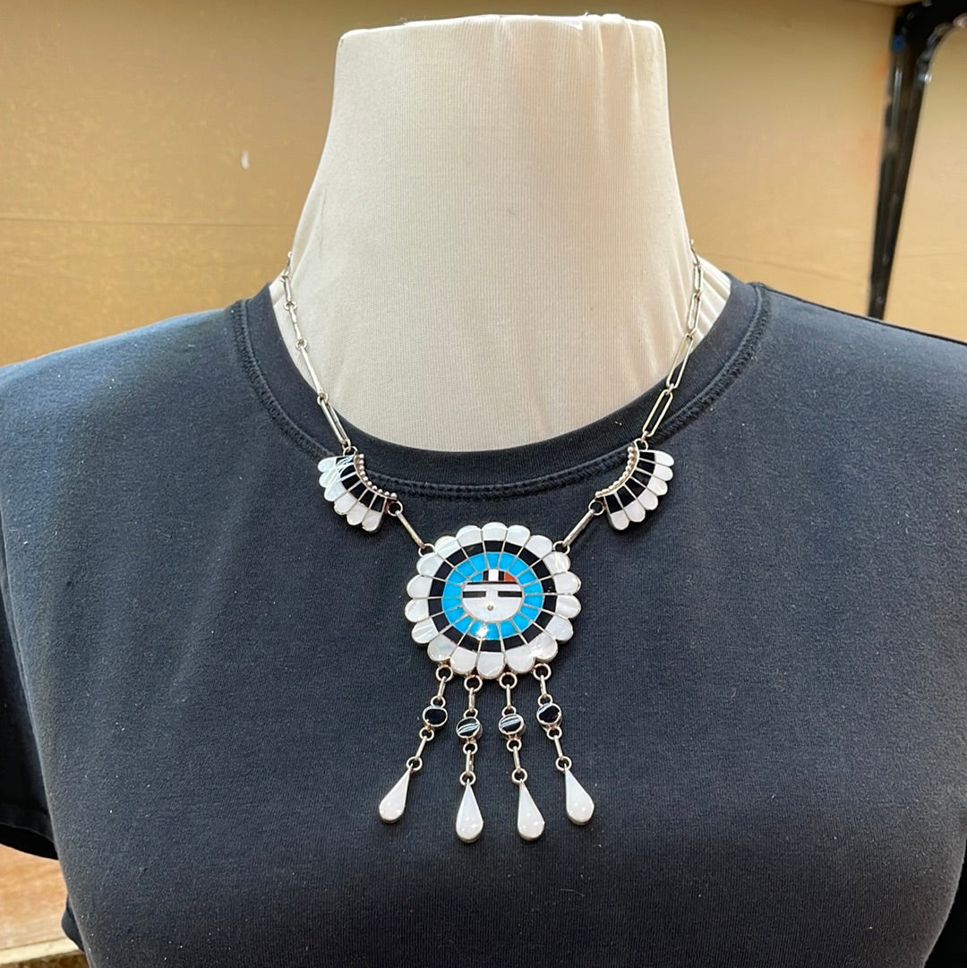 Zuni Sun Face 18” Necklace by Jose Massie Zuni