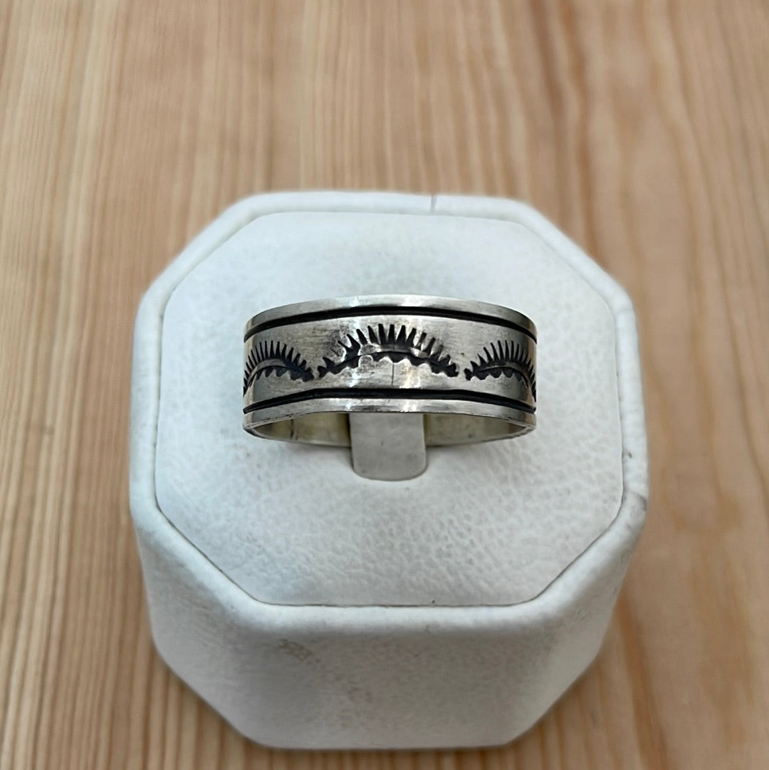 Size 15 - “Lashes 2” Stamped Band Ring