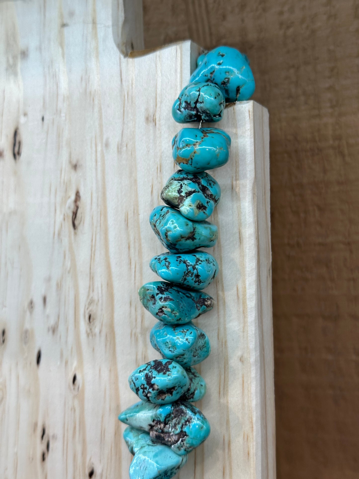 RARE Fox Turquoise Nugget Strung Necklace