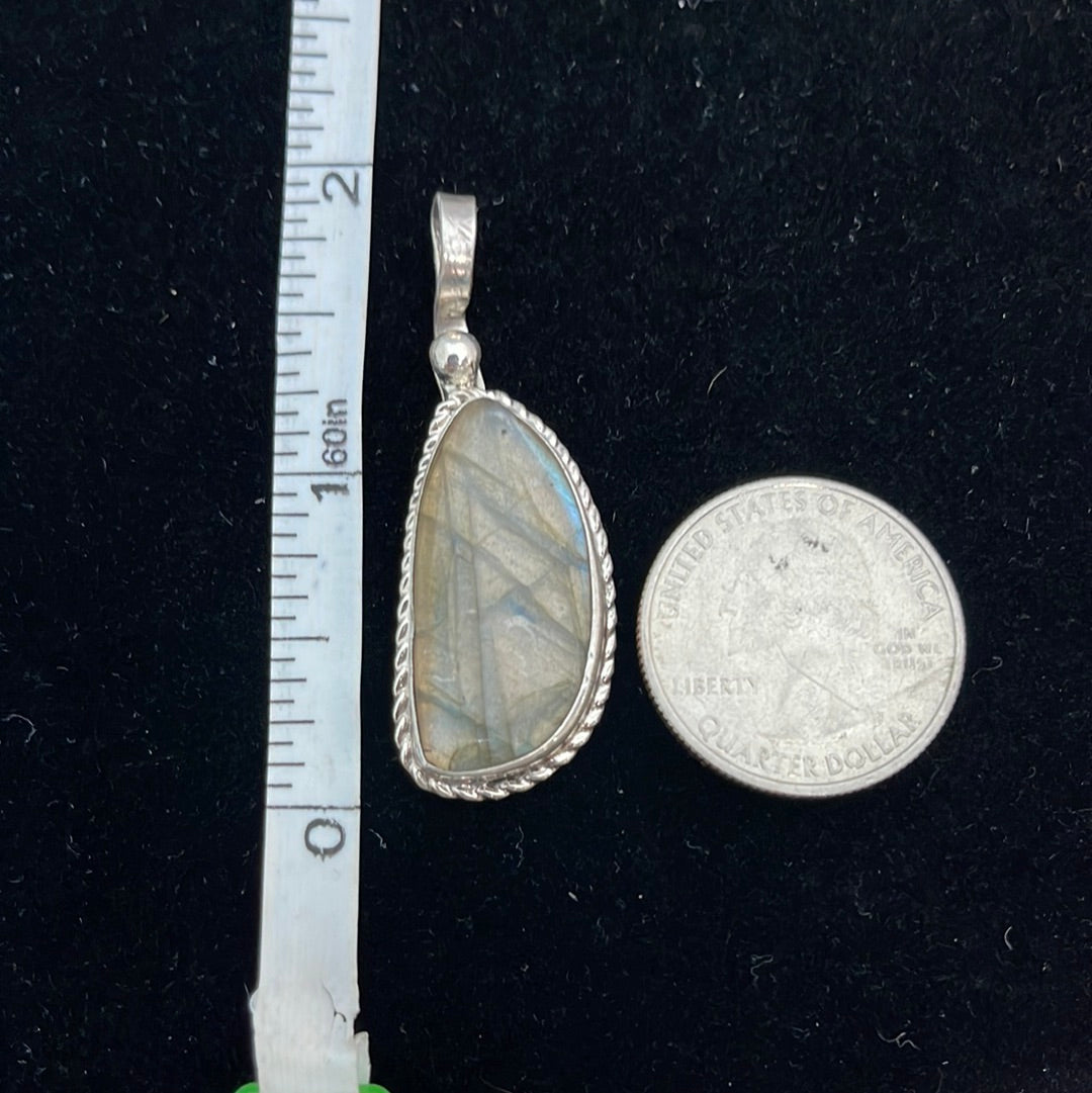 Vintage Rutilated Quartz Shepherd Hook Pendant