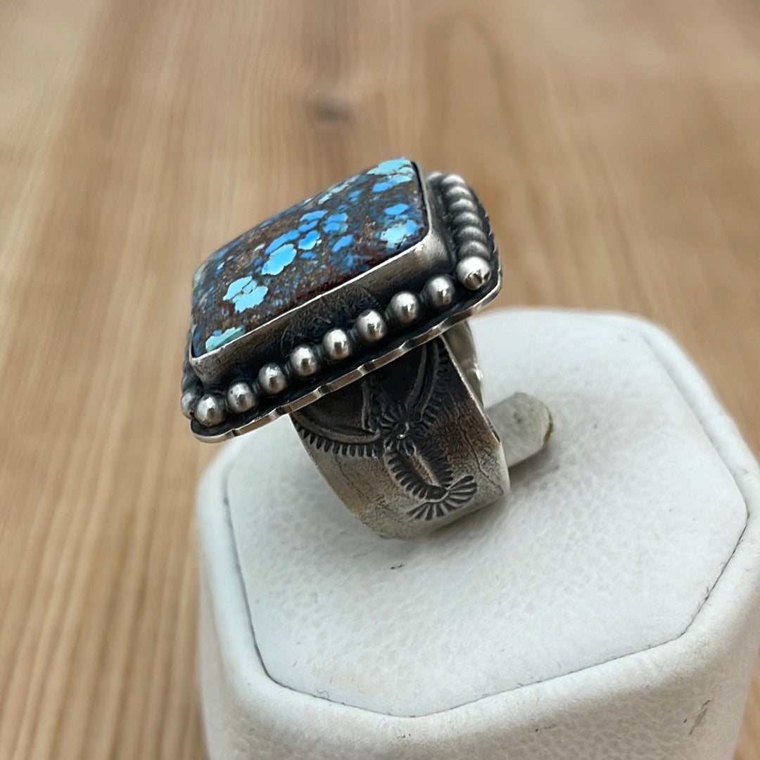 7.0 - Golden Hills Turquoise Square Ring