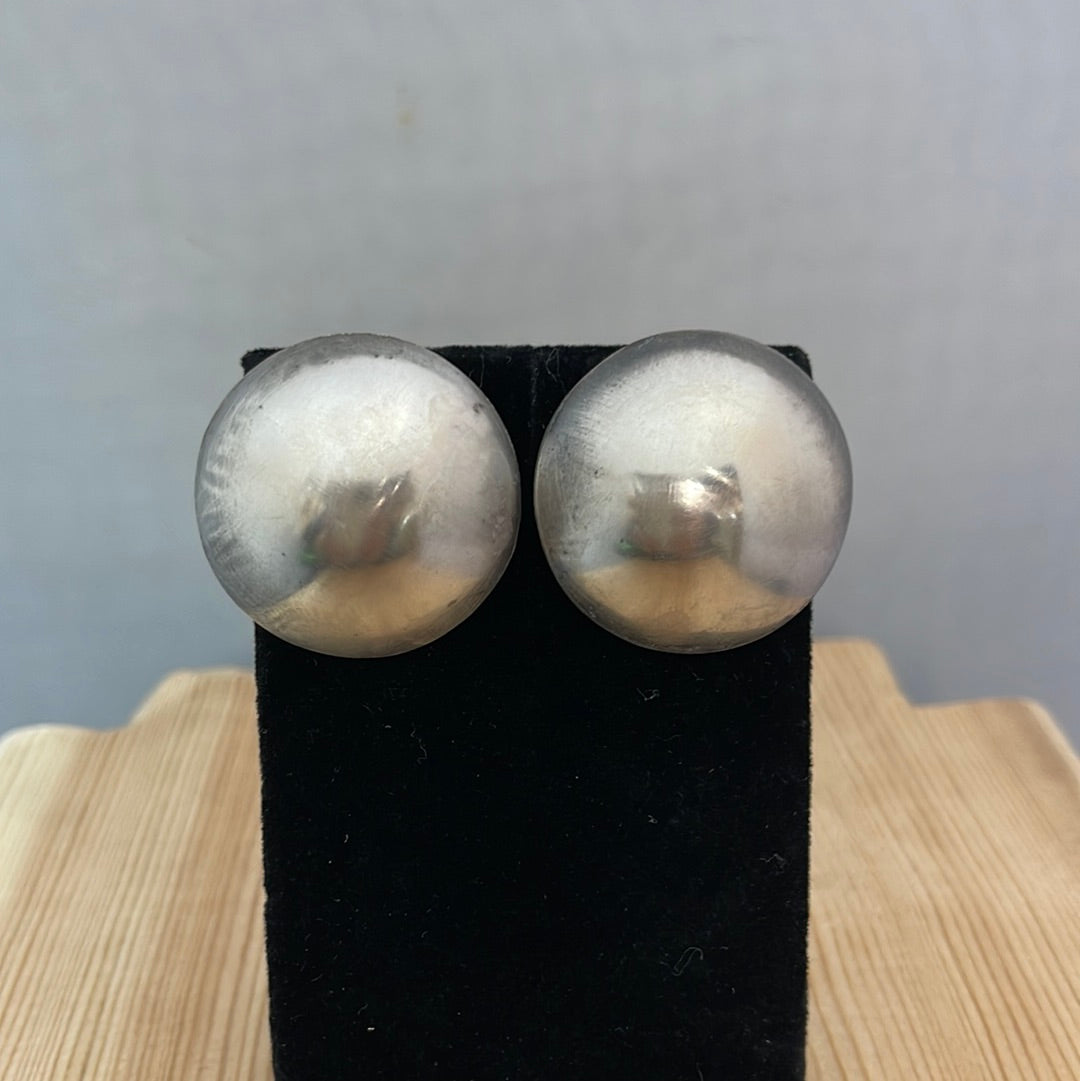 Silver Disk Post Earrings