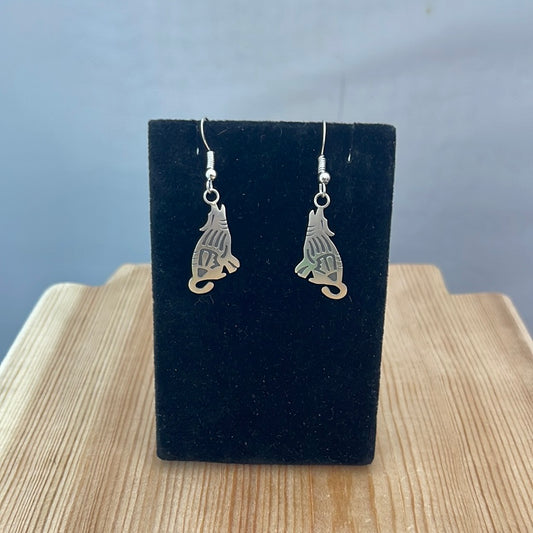 Coyotes Howling Dangle Hook Earrings