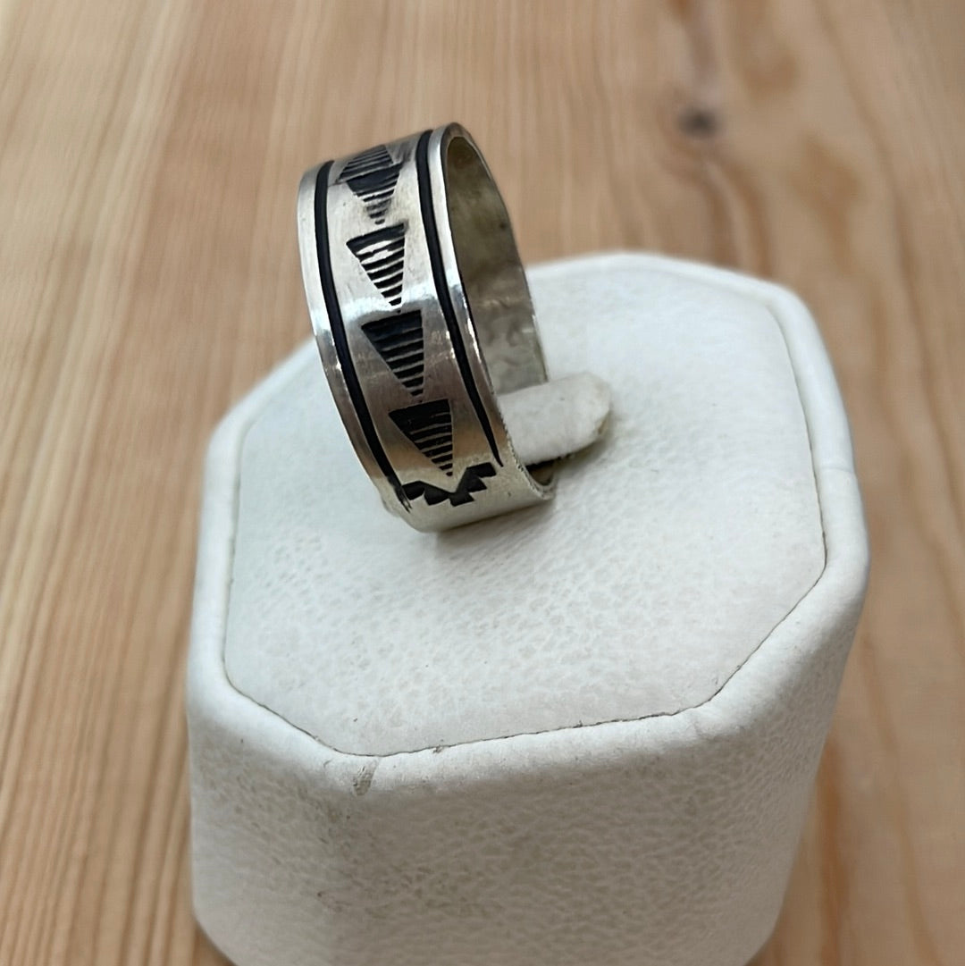 Size 13 - "Lined A” Stamped Band Ring