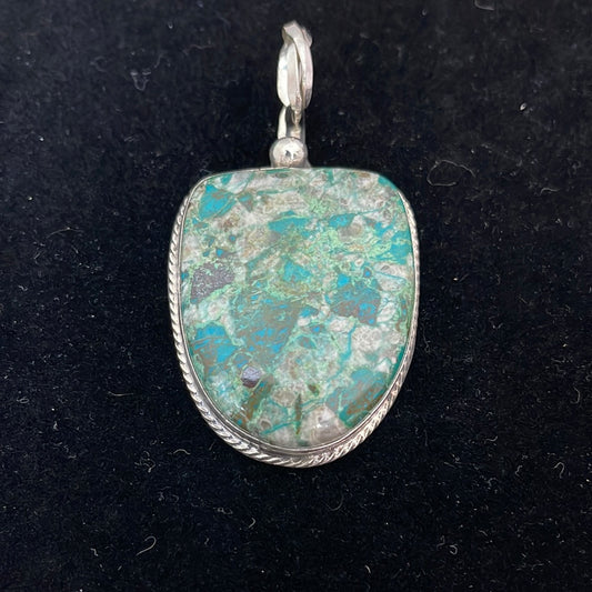 Vintage Chrysocolla Shepherd Hook Pendant