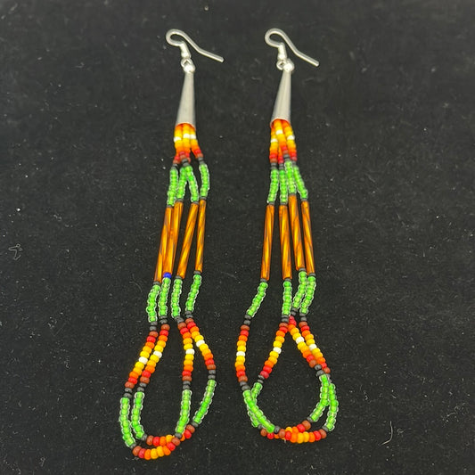 Seed and Bar Beads on Hook Earrings