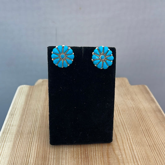 Sleeping Beauty Turquoise Cluster Post Earrings